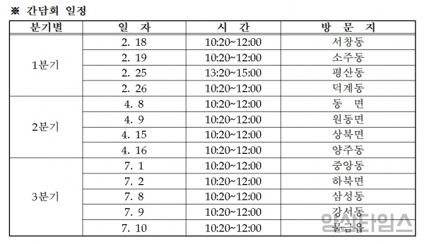 간담회 일정