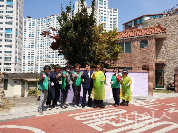 양산시 중앙동 희망 벽화그리기 사업 ⓒ양산타임스