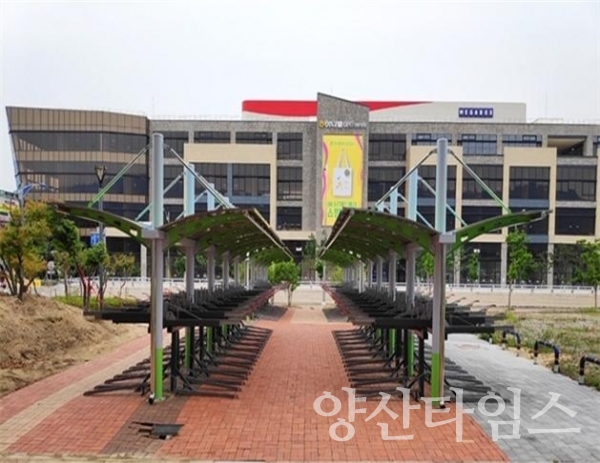 증설공사완료된 증산역 자전거 주차장 ⓒ양산타임스