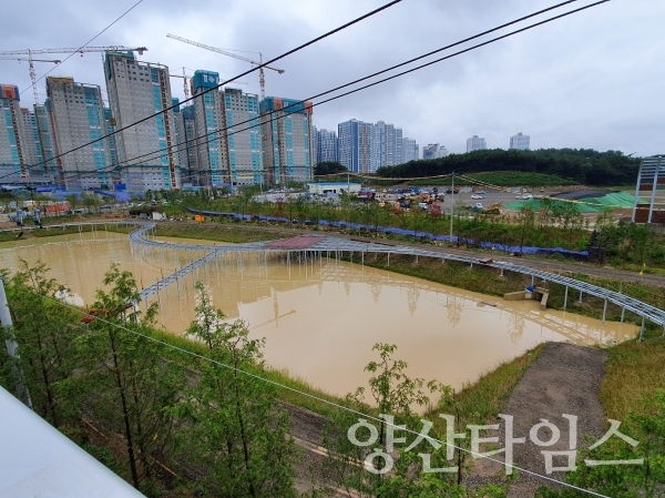 일광신도시 택지개발 사업지 내 침사지 ⓒ양산타임스