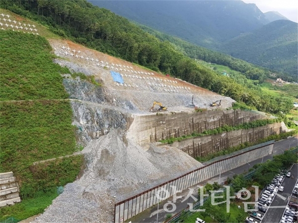 양산시 평산동 사면재해 위험지역 ⓒ양산타임스