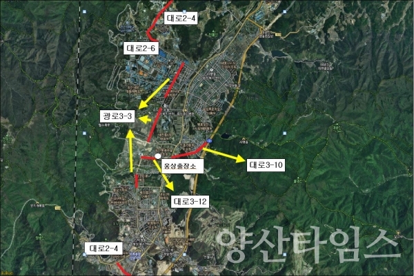 웅상지역 도시계획도로 ⓒ양산타임스