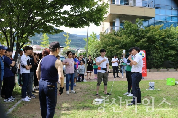웅상종합복지관은 지난 25일에 화재대피훈련을 실시했다. ⓒ양산타임스