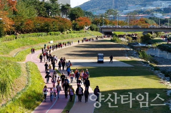 2018년 정관 생태하천 학습문화축제 - 걷기대회 ⓒ양산타임스