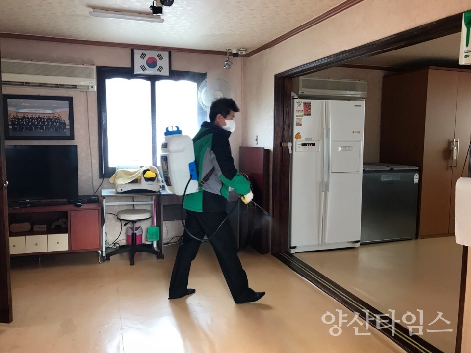 양산시 소주동 코로나 19 감염예방 방역 봉사활동 ⓒ양산타임스