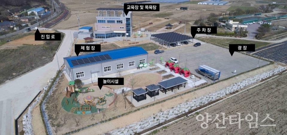 양산시 원동면 화제마을 친환경 텃밭 부대시설 ⓒ양산타임스