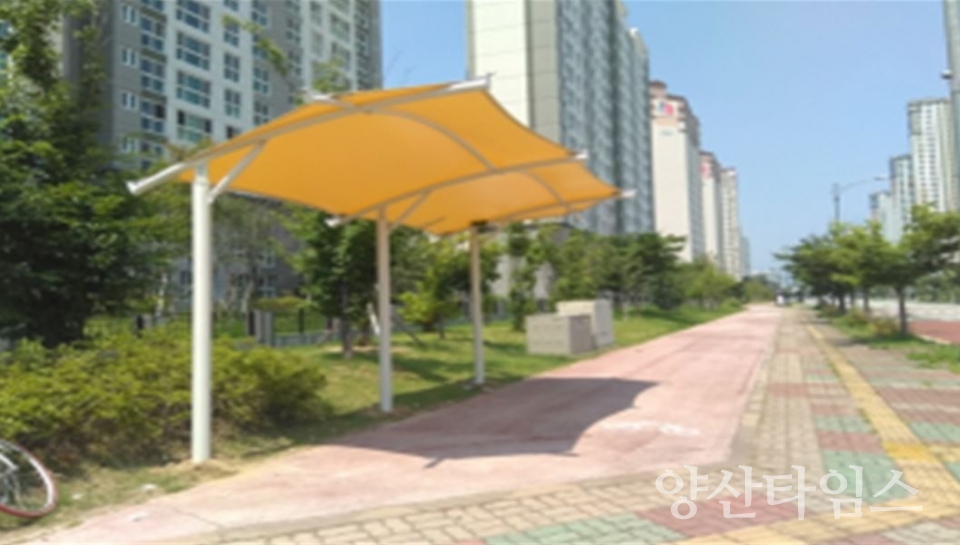 고정식 그늘막 ⓒ양산타임스