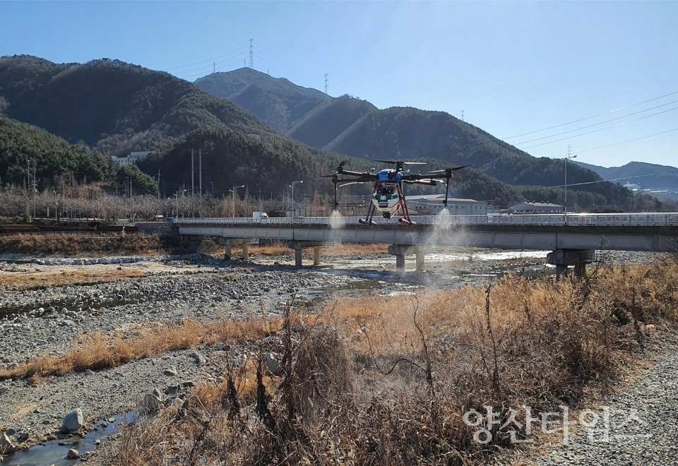 AI 드론 방역 ⓒ양산타임스