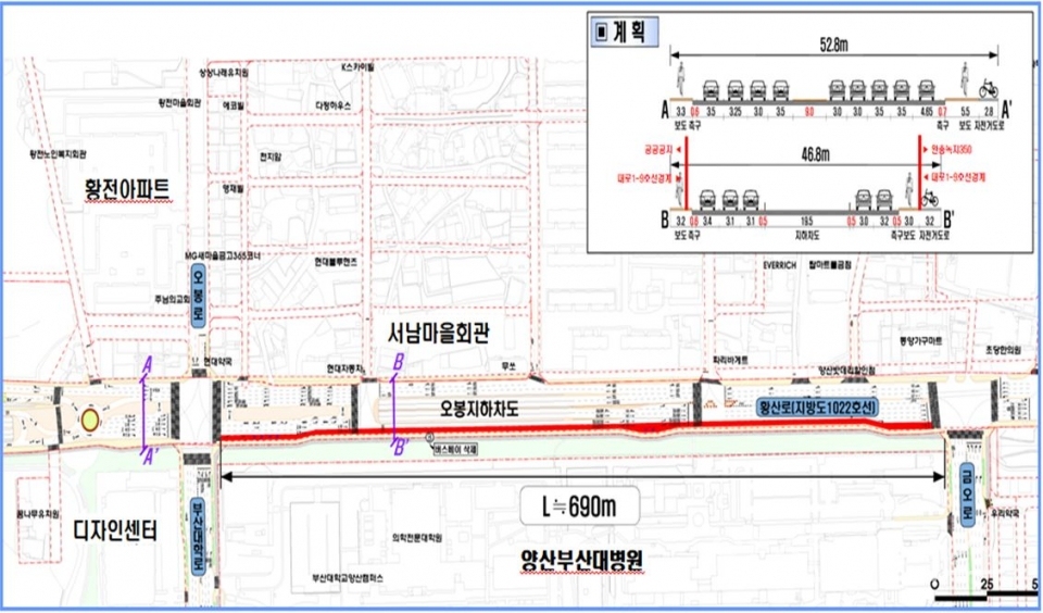 물금 대1-9호선 황산로 도로확장 ⓒ양산타임스