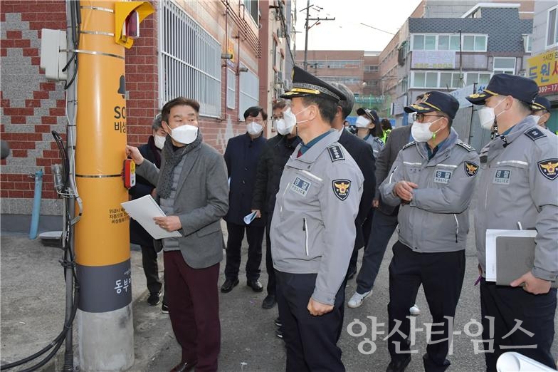 서창고 인근 안전마을 합동순찰 ⓒ양산타임스