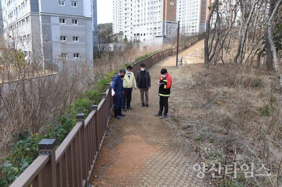 일광신도시 삼성숲공원 정비사업 현장 점검ⓒ양산타임스