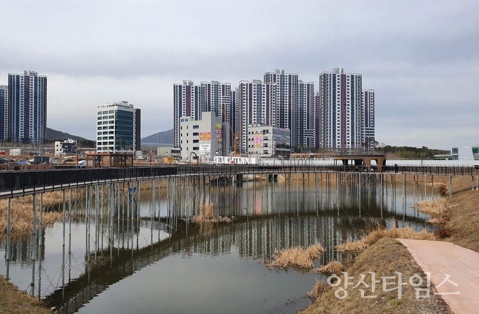 일광신도시 내 저류지ⓒ양산타임스