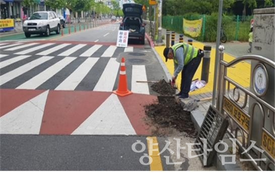 도로변 우수받이 일제 정비ⓒ양산타임스