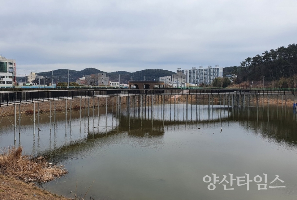 일광신도시 내 저류지 전경ⓒ양산타임스