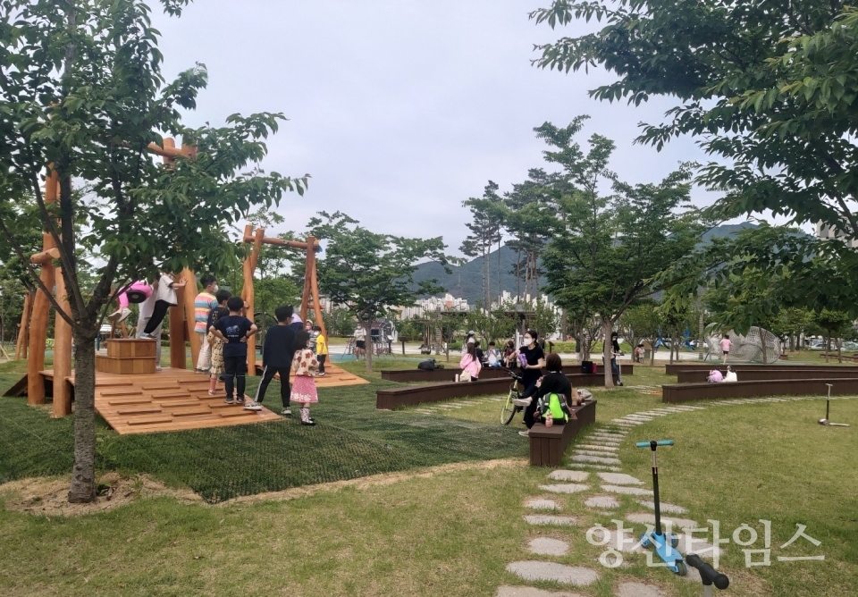 수학체험공원 짚라인 도입 ⓒ양산타임스