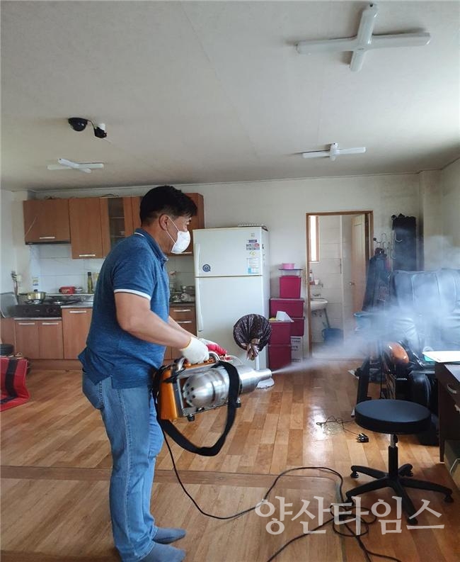 서창동 경로당 방역봉사ⓒ양산타임스