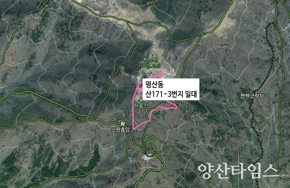 천성산 지뢰 제거작업 평산동 산171-3번지 일대 ⓒ양산타임스