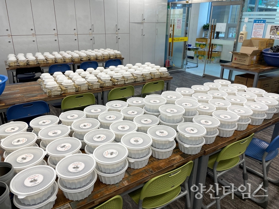 천성산 미타암, 소고기미역국 나눔ⓒ양산타임스