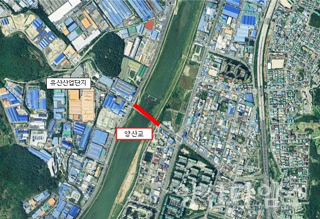 양산교 위치도ⓒ양산타임스