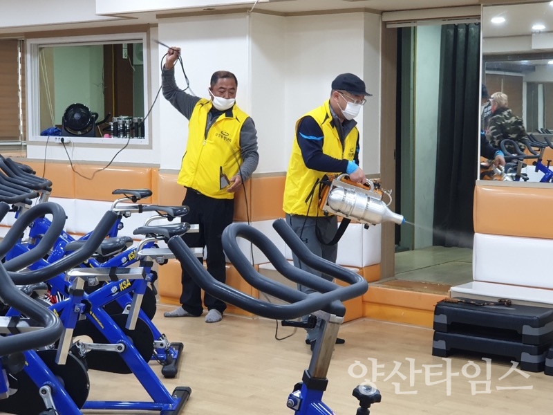 삼성동청년회 방역 봉사ⓒ양산타임스