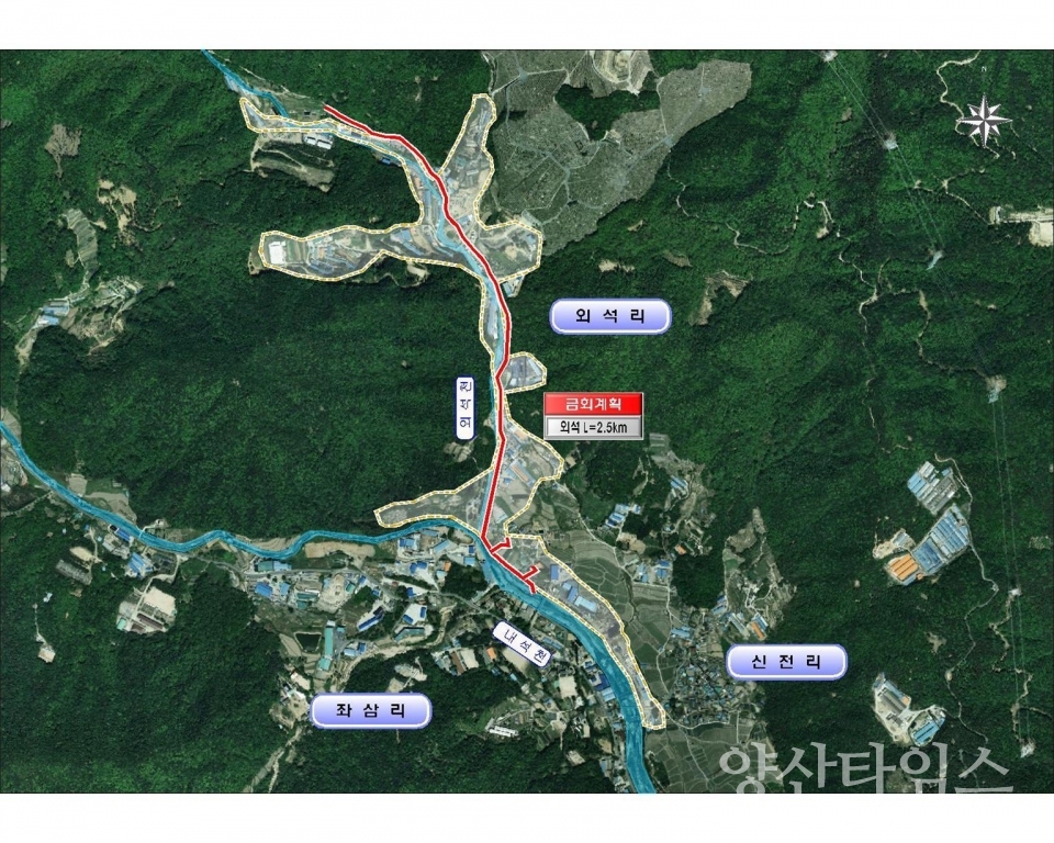 외석처리분구 하수관로 정비사업 위치ⓒ양산타임스