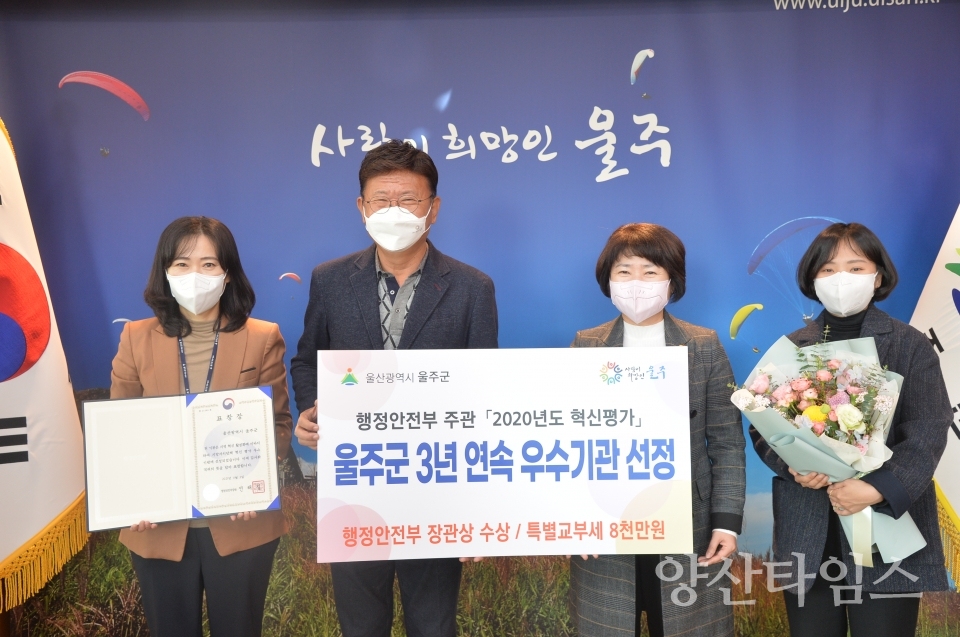 혁신평가 우수기관ⓒ양산타임스