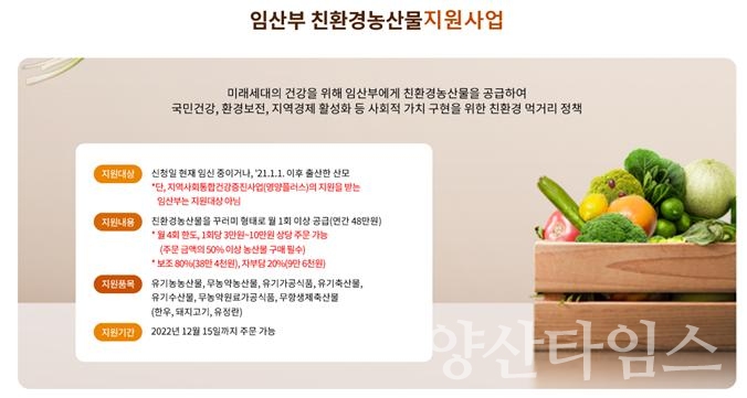 친환경농산물 꾸러미ⓒ양산타임스