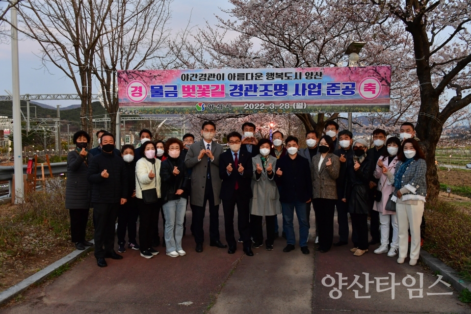 물금 벚꽃길 점등길ⓒ양산타임스