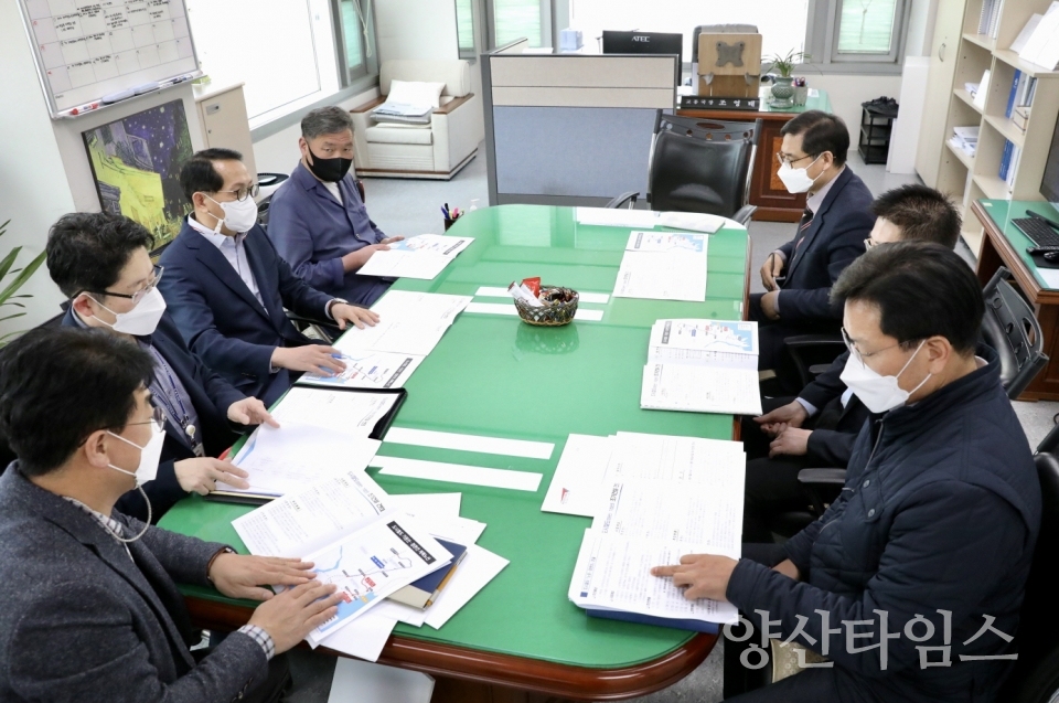 오규석 기장군수를 비롯한 기장군 관계자, 부산시 교통국 방문ⓒ양산타임스