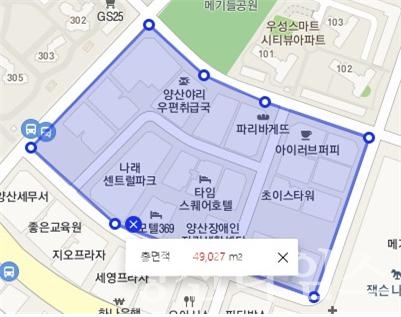 증산상권 특화거리 지원_현장2" "증산상권 특화거리 지원_위치1ⓒ양산타임스