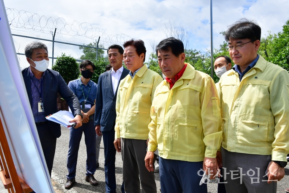 박완수 도지사 나동연 양산시장 낙동강 녹조 점검ⓒ양산타임스