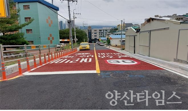 물금범어도시계획도로 현장ⓒ양산타임스