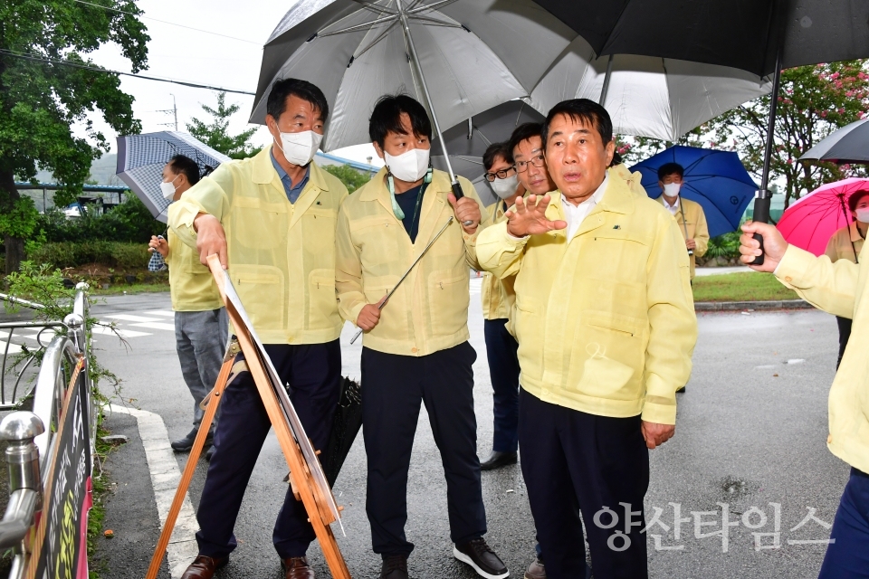 태풍 대비 현장점검ⓒ양산타임스