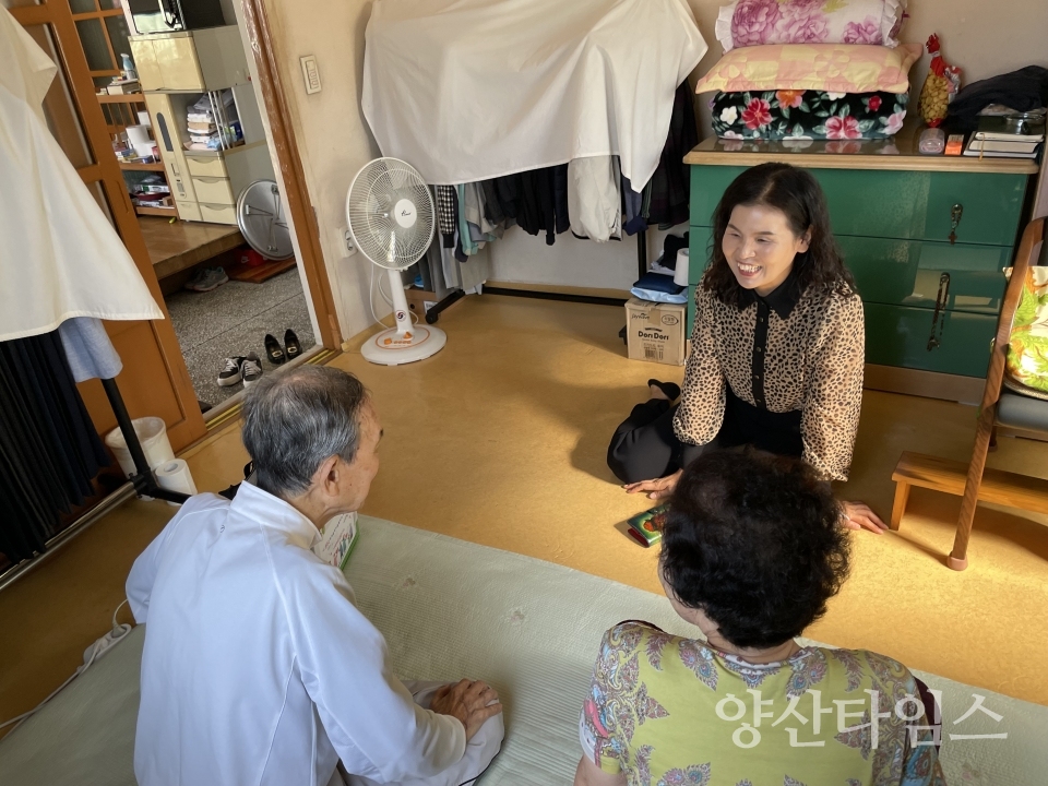 덕계동 최고령 어르신 추석 안부인사ⓒ양산타임스