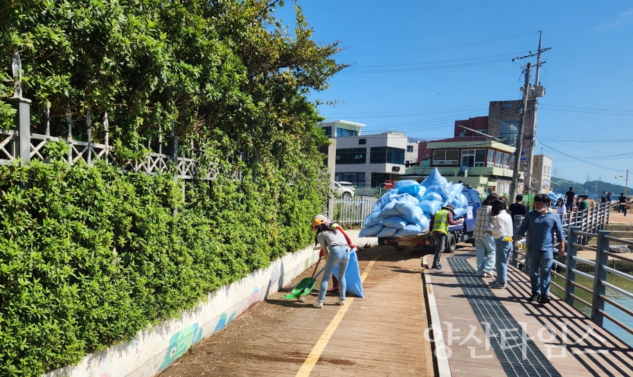 기장군은 태풍 힌남노 피해 현장을 신속하게 정비하기 위해 7일 도시환경정비의 날을 운영했다.ⓒ양산타임스