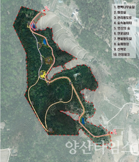 장안 치유의 숲 계획평면도ⓒ양산타임스