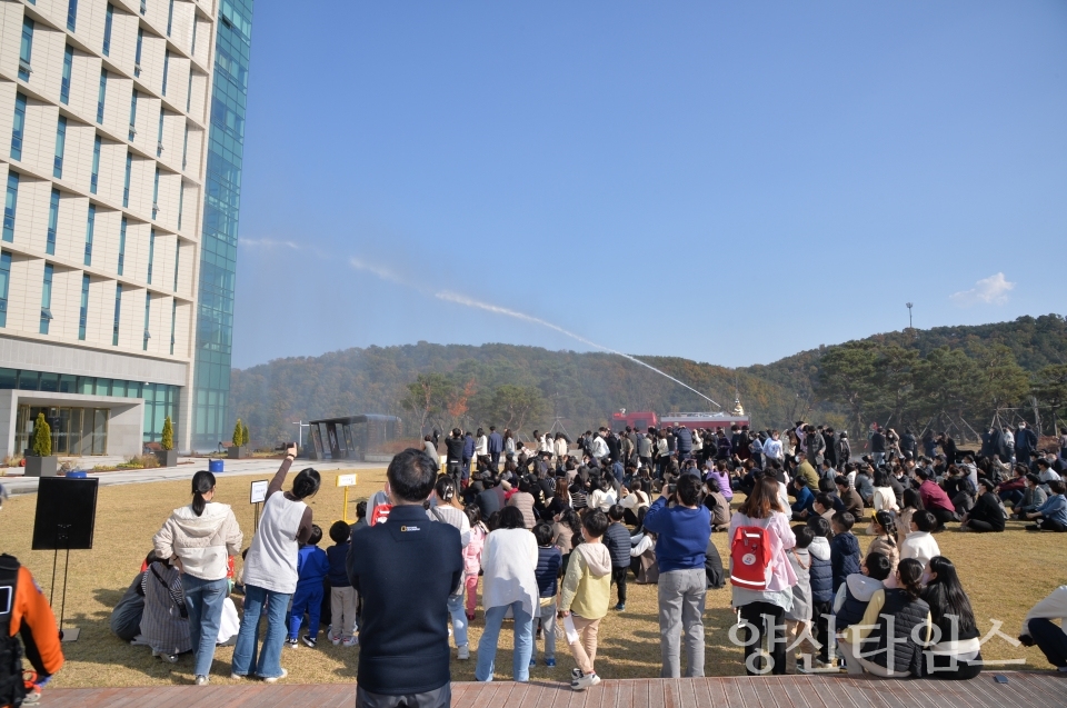 울주군·웅촌119안전센터, 군청사 합동소방훈련ⓒ양산타임스