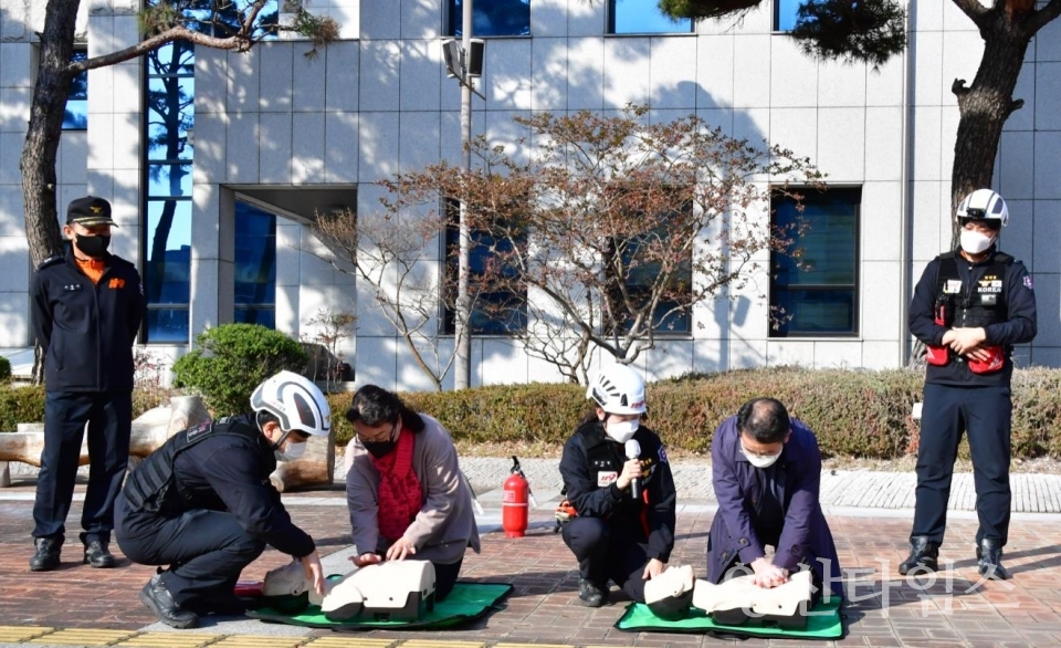 청사 합동소방 훈련ⓒ양산타임스