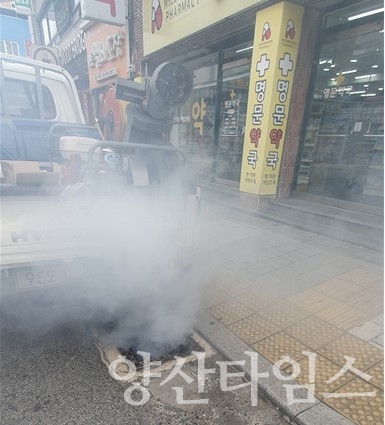 동절기 모기방제 방역소독 현장ⓒ양산타임스