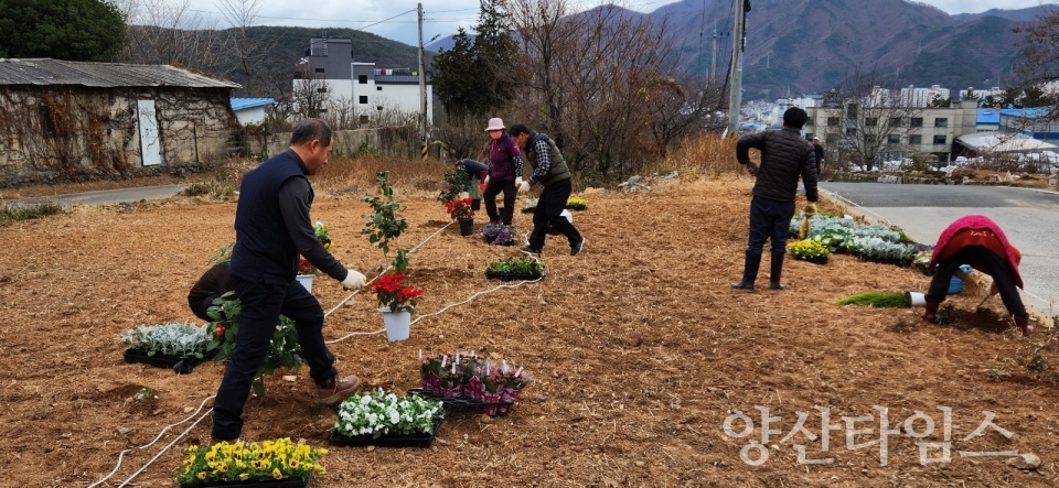 소주동 마을정원 가꾸기ⓒ양산타임스