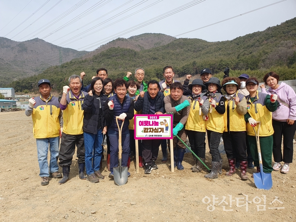 강서동 주민자치회 감자심기ⓒ양산타임스