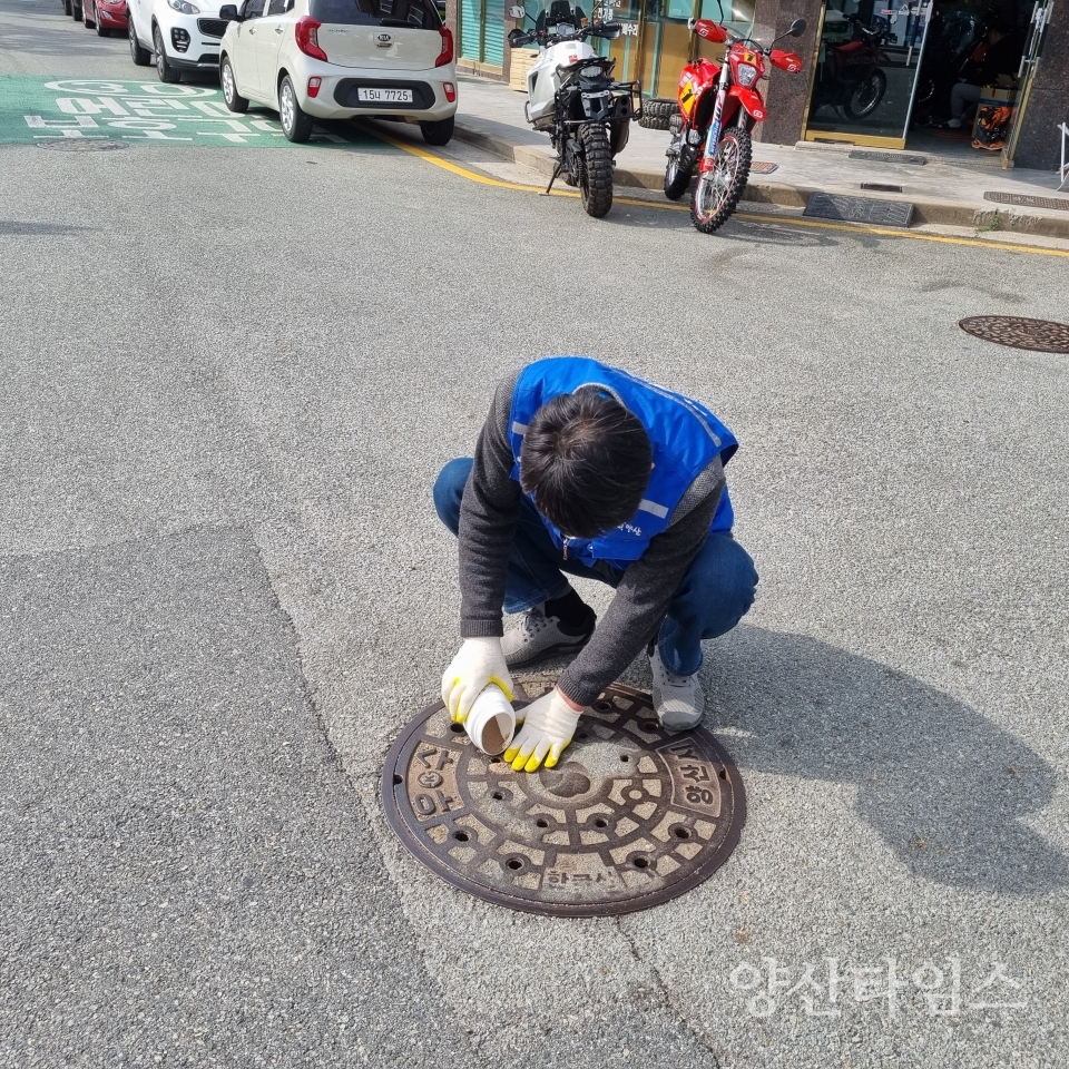 모기유충구제 방역ⓒ양산타임스