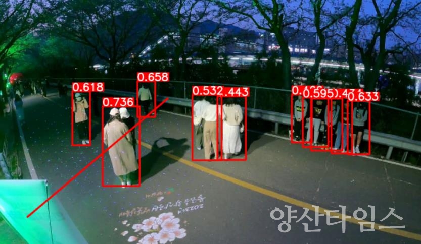 물금 벚꽃길 유동인구 측정