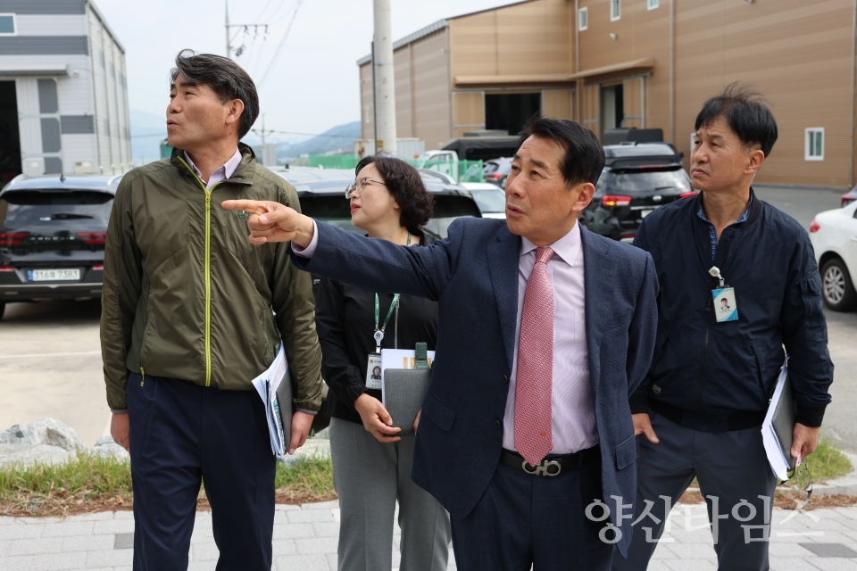 북정동 미세먼지 차단숲 현장행정ⓒ양산타임스