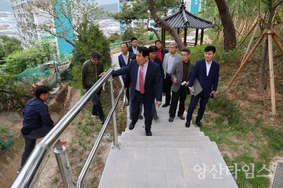 북정동 미세먼지 차단숲 현장행정ⓒ양산타임스