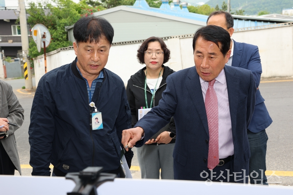 북정동 미세먼지 차단숲 현장행정ⓒ양산타임스