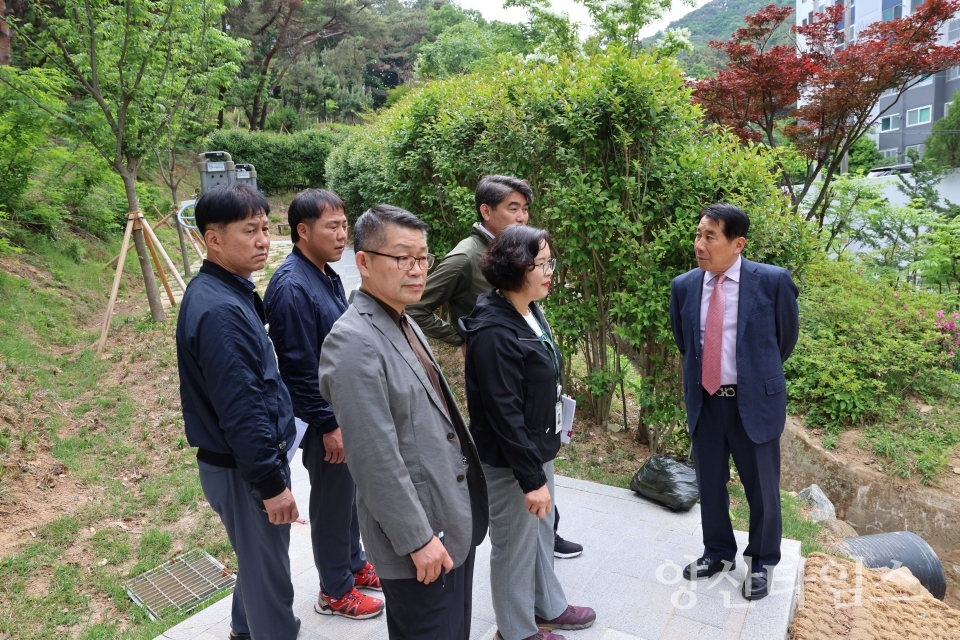북정동 미세먼지 차단숲 현장행정ⓒ양산타임스