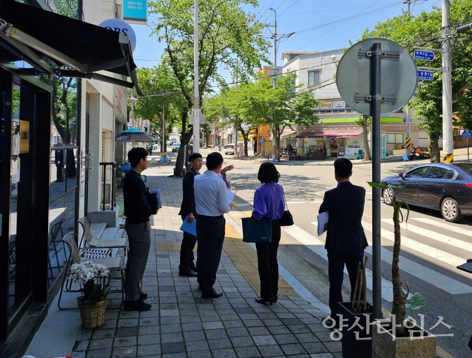 "목화로상점가 현장평가" "목화로상점가 전경" ⓒ양산타임스