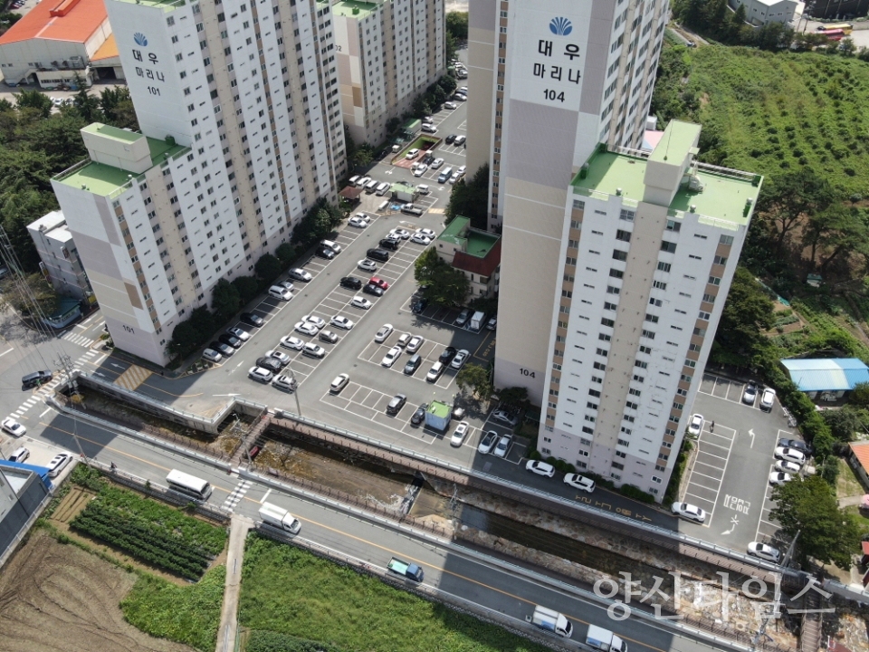 대우마리나아파트 홍수방어벽ⓒ양산타임스