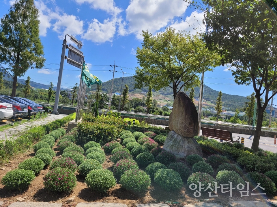 덕계동 주민쉼터 가을국화 정원ⓒ양산타임스